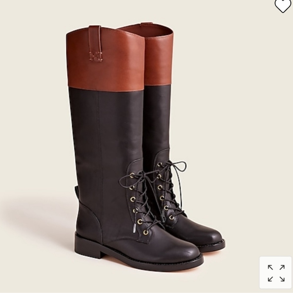 J.Crew new without box leather lace up knee high boots size 9.5 BD425